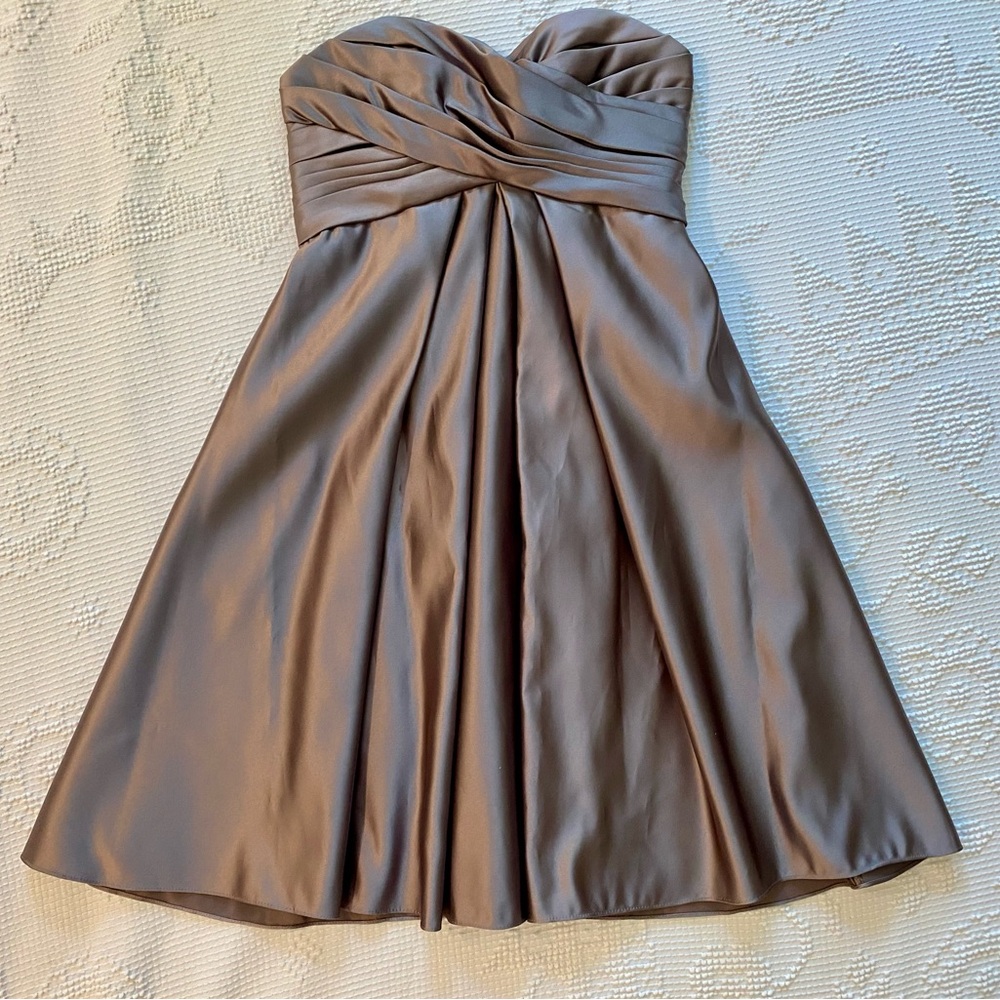 WTOO Watters & Watters Dress Slate Sculpted‎ Luminescent Taffeta Party Dress